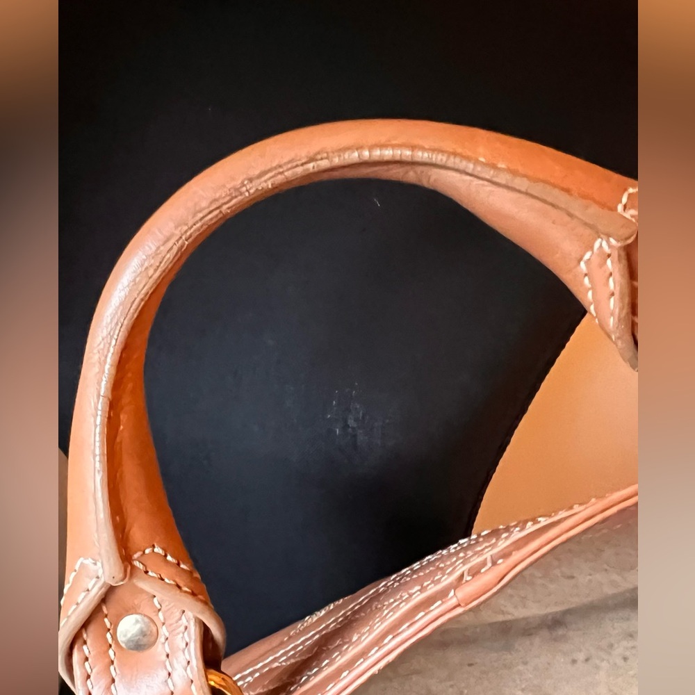 Celine vintage beige/brown Leather Satchel with Gold Details - Picture 14 of 15